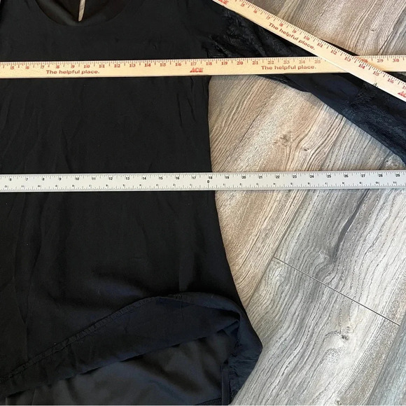 FRANCESCA'S Bird Cage Label Long Sleeve with Lace Black Lined Dress Size Medium - Picture 10 of 10